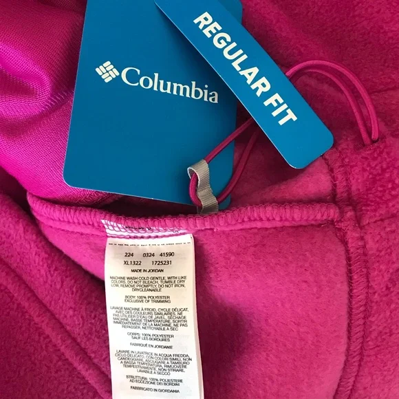 Columbia Women's Fuchsia Pink Fleece Full Zip Jacket with pockets size XS NWT - Picture 15 of 16